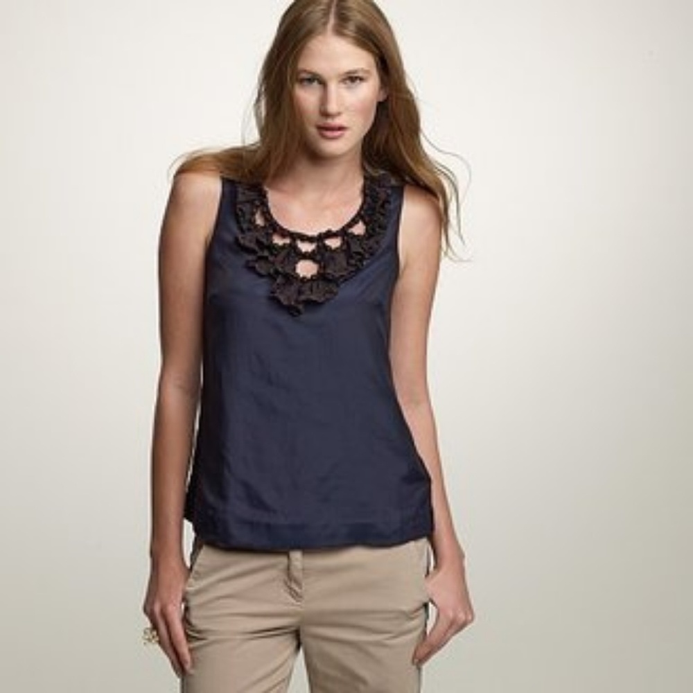 JCREW ruffled collier top